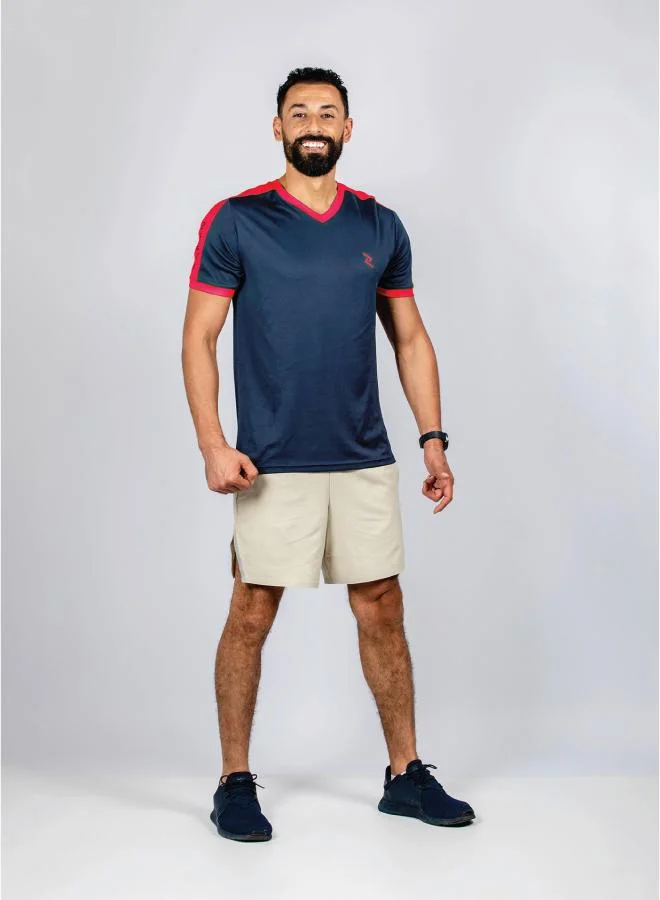 زيسي تيشيرت رجالي برقبة على شكل حرف  وأكمام قصيرة